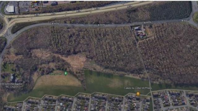 A modern birdseye view showing valley park area 