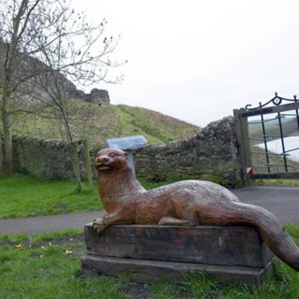 Carved wooden Otter statue